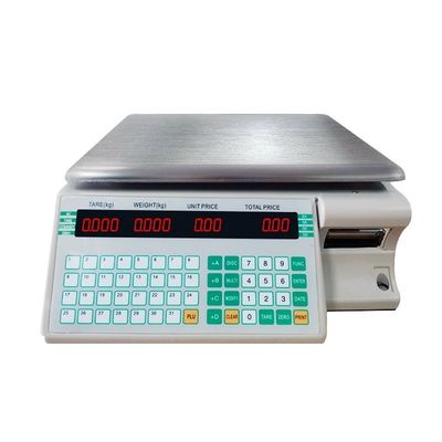 Σούπερ μάρκετ 3kg Ψηφιακή υπολογιστική ζυγαριά με εκτύπωση ετικέτας γραμμικού κώδικα και κάλυψη κυλίνδρων χαρτιού