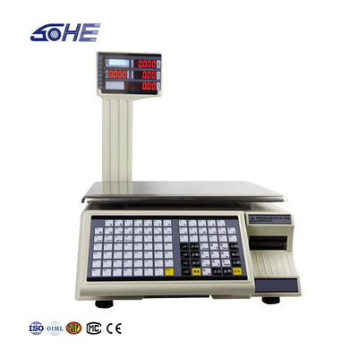 SHW-TMC 30kg κλίμακα πίνακα εκτύπωσης γραμμικού κώδικα με παροχή ρεύματος AC/DC και μέγιστη εμβέλεια