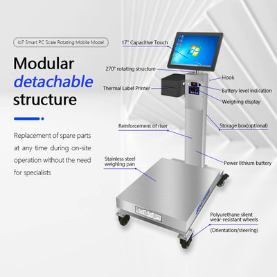 Συστήματα Windows 10 150kg χωρητικότητα Βιομηχανική ζυγαριά με οθόνη αφής 15 ιντσών