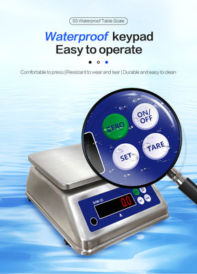 Κλίμακα επιτραπέζιου με διπλή οθόνη 30kg Ηλεκτρονική κλίμακα κατασκευασμένη από υλικό από ανοξείδωτο χάλυβα 304