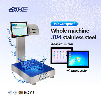 SOHE 60KG τύπου μπαταρίας Αδιάβροχη κλίμακα εκτύπωσης ετικέτας με έξυπνη ζύγιση και εκτυπωτή