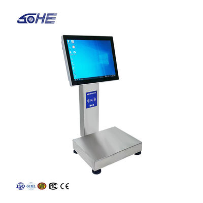 1- 15kg/5g χωρητικότητα Smart Card Τμήμα ζύγισης ζυγίσματος με 12-ιντσών αδιάβροχη οθόνη αφής