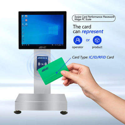 1- 15kg/5g χωρητικότητα Smart Card Τμήμα ζύγισης ζυγίσματος με 12-ιντσών αδιάβροχη οθόνη αφής