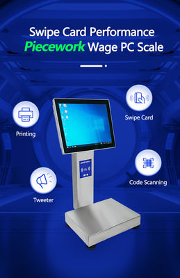 1- 15kg/5g χωρητικότητα Smart Card Τμήμα ζύγισης ζυγίσματος με 12-ιντσών αδιάβροχη οθόνη αφής
