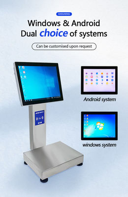 1- 15kg/5g χωρητικότητα Smart Card Τμήμα ζύγισης ζυγίσματος με 12-ιντσών αδιάβροχη οθόνη αφής