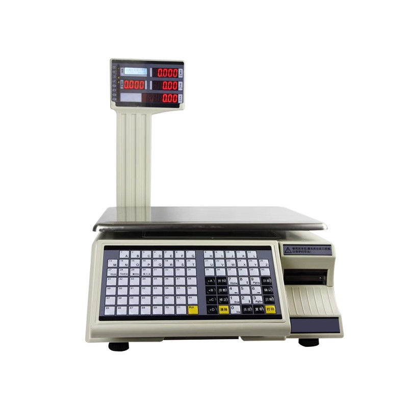 SHW-TMC 30kg κλίμακα πίνακα εκτύπωσης γραμμικού κώδικα με παροχή ρεύματος AC/DC και μέγιστη εμβέλεια